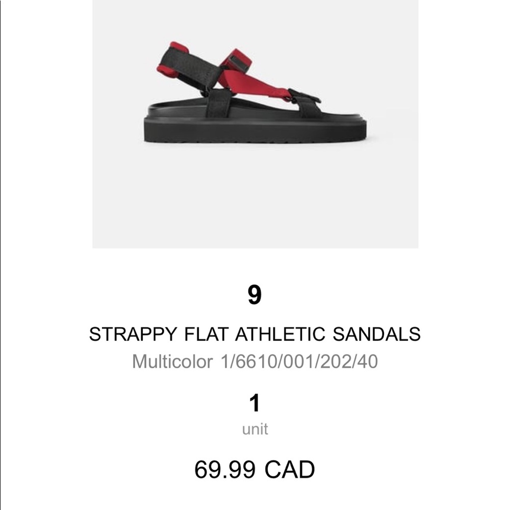 Chunky Zara velcro sandals - size 9 (never worn)